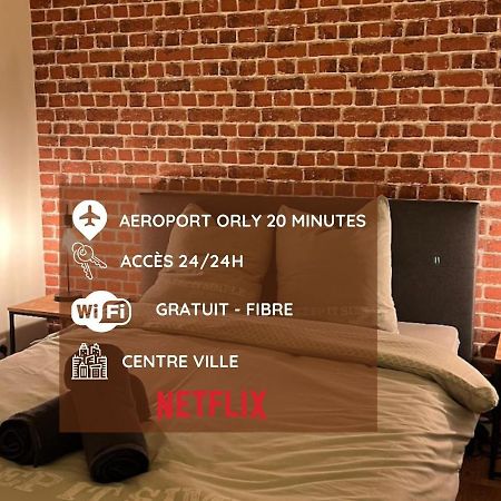 Beau T3 Style Industriel N20 Orly Paris Wifi Underground Industry Apartment La Ville-du-Bois Luaran gambar